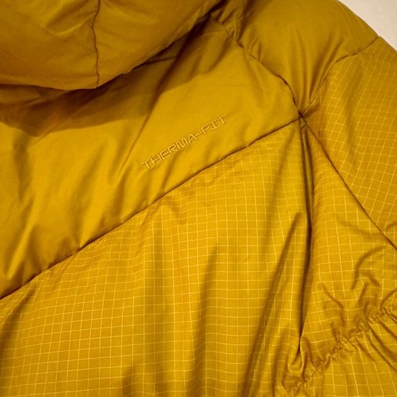 Nike Therma-FIT Windrunner Long Puffer Coat Mustard Yellow Size Small New - Picture 7 of 7